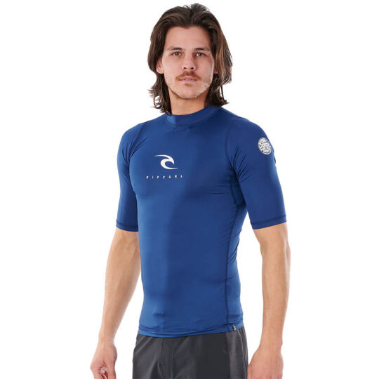 Rip Curl Corps Navy Short Sleeve UV Rash Vest