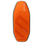 Top view of the Ensis Rock n Roll Soft Top wingfoil board, featuring an orange design with the Ensis logo.